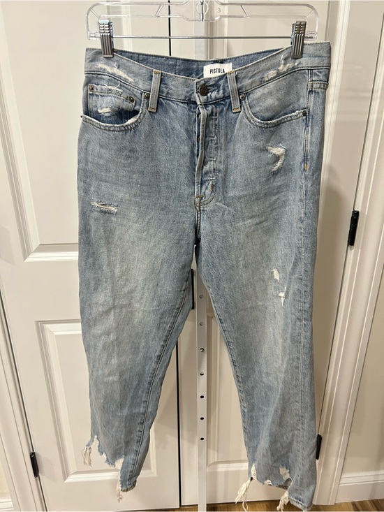 pistola Denim - pistola Light Blue High-Rise Distressed Women's Jeans